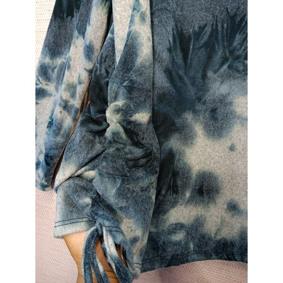 Women's Grey Tie dye Comfy Loungewear Pullover Blouse Plus Size 2X *stretchy* - Picture 7 of 10